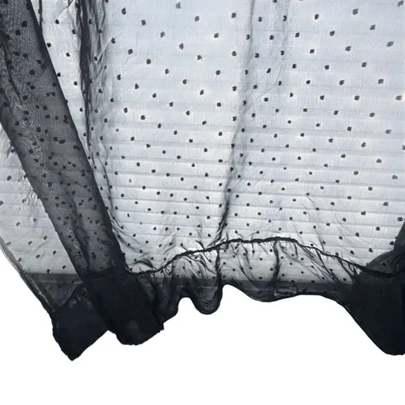 Express Womans Sheer Swiss Dot Kimono Duster-Black-One Size-GUC - Picture 5 of 6